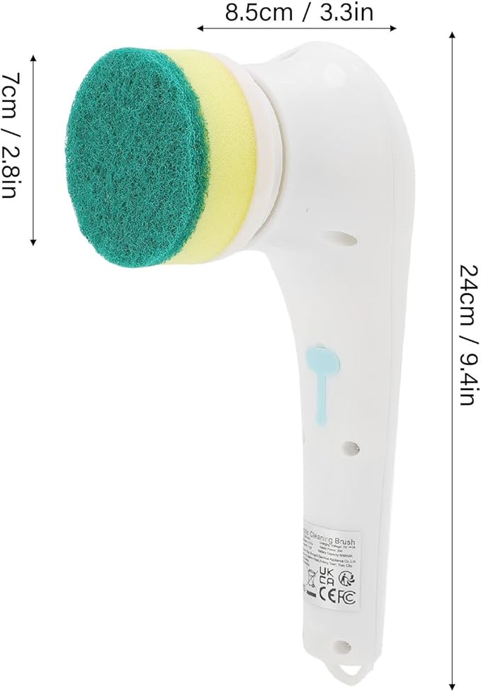 Electric Spin Scrubber Cordless Cleaning Brush Scrubber with 5 Brush Heads for Bathroom Sink Window, Long Handled Handheld Kitchen Cleaning and Dishwashing Tool