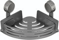 No-Drill Bathroom Corner Shelf, 3 Tier Corner Shelf Bathroom, Suction Cup Corner Shower Shelf, Wall Mounted Storage Rack for Bathroom & Kitchen (1PCS-Gray)