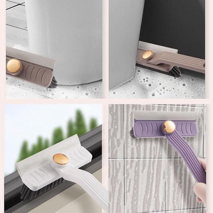 360° Rotating Gap Cleaning Brush - Multi-Purpose Hard Bristle Crevice Brush for Kitchen, Bathroom, Home, 9.45"x5.12"x1.97" (Brown)
