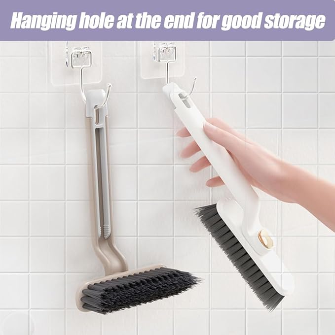 2 PCS Multi-Function Rotating Crevice Cleaning Brush, 2024 New Hard Bristle Crevice Gap Cleaning Brush, 360 Degree No Dead Corners Household Cleaning Tool for Cleaning Kitchen Bathroom (White)