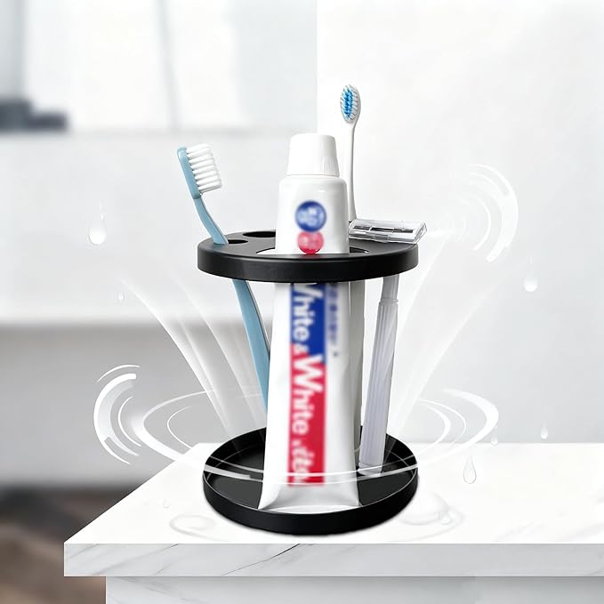 Black Metal Toothbrush Holder Stand for Bathroom, 5 Slots Paw Design Tooth Brush and Toothpaste Holder Set, Rust‑Proof Countertop Organizer fits Electric & Manual Toothbrushes, Razors & Small Comb