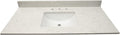 MSI Carrara Sky Vanity Top with Under Mount Rectangle Ceramic Sinks, Engineered Marble Stone, 4" CC Faucet Holes, 49"X22"