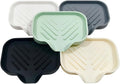 5 Pcs Silicone Soap Dish with Self Draining Soap Dish Bar Soap Holder Natural Waterfall Drain Soap Saver Tray for Shower Bathroom Kitchen (Black, White, Grey, Green, Beige)