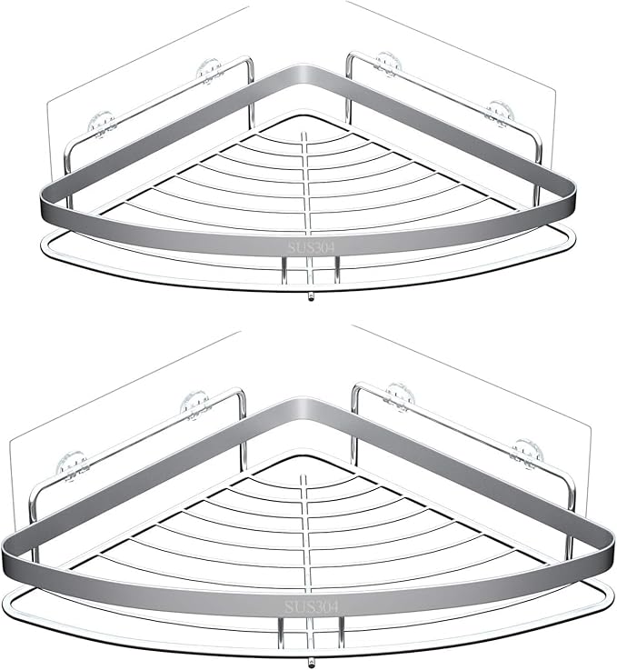 12 PCS Shower Caddy Adhesive Replacement Shower Shelves Adhesive Strip Pad Organizer Sticker Replacement Bathroom Heavy Duty Wall Mount Strong Sticky No Drilling Strong Transparent