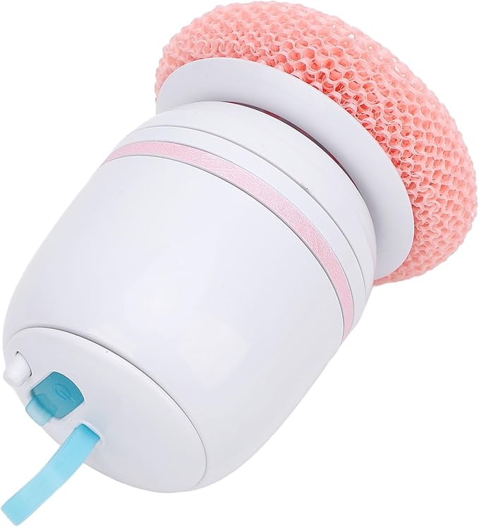 USB Rechargeable Electric Dish Spin Scrubber Handheld Cordless Power Brush for Effortless Dish Washing Home Kitchen - Pinkish (Pink)