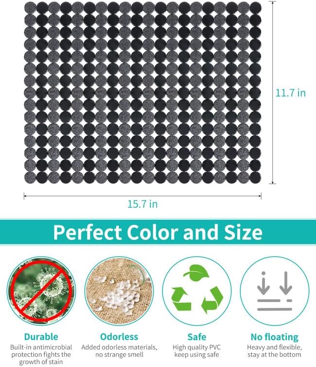 Bligli 2 Pack Sink Mat for Kitchen Sink: PVC Adjustable Sink Protector | Sink liner Pad | Dish Drying Mats, Easy to Clean & DIY Cut | 15.7 x 11.8 inch (Black)