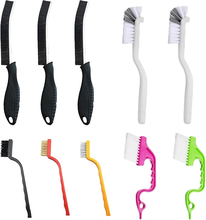 10 Pcs Crevice Cleaning Brush Set Multifunctional Gap Cleaning Brush for Household Use-Kitchen Kitchen Hood Window Track Vehicle Faucets Tile Grout Crevice Hearth (10pcs)