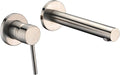 sumerain Single Handle Left-Handed Wall Mount Bathroom Faucet Brushed Nickel Lavatory Basin Faucet