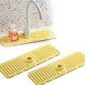 Drowning Pads for Kitchen Faucet,Upgrade Kitchen Sink Splash Guard Silicone Draining Mat for Kitchen Sink Splash Guard,Fast Drying Stone Sink Tray Sink Protectors Sink Faucet Mat (Yellow,2PC)