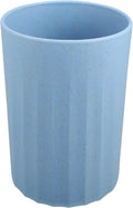 VOCOSTE 1Pc Bathroom Tumbler with Smooth Lines, Wheat Straw Cup, for Bathroom for Toothpaste Blue 4.09''x2.80''