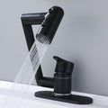 Bropury Rotatable Bathroom Faucets，Single Hole Golden Bathroom Faucet 1 Hole or 3 Hole，Lavatory Basin Vanity Faucet for RV Caravan Marine Boat Yacht(Brushed Gold) (Matte Black)