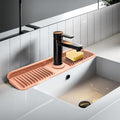 Pink 24" Button Style Faucet Drip Catcher – Silicone Faucet Mat for Kitchen Sink, Leak-Proof Splash Guard with 6° Slope | Behind Faucet Draining Mat Easy Gadgets for Bathroom Kitchen Countertops