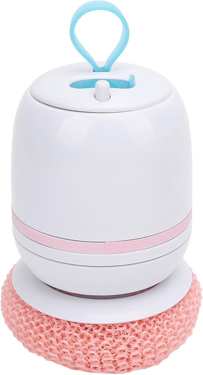 Pongnas USB Rechargeable Electric Dish Scrubber Cordless Power Brush for Effortless Kitchen Dish Washing - Blue (Pink)
