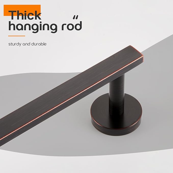 12 Inch Bathroom Towel Bar Bath Towel Rack Kitchen Towel Holder Towel Ring Wall Mounted SUS304 Stainless Steel Oil Rubbed Bronze AN4001ORB-L12