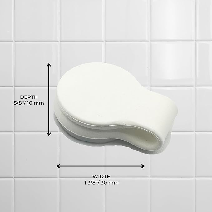 4 Pack Self Adhesive Shower Curtain Clips – Wall Mounted Clips Keep Curtain Closed and Contain Water Inside Shower – Easy Install Bathroom Splash Guards – Shower Accessories (Bright White)