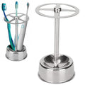 Toothbrush Holders for Bathroom, 4 Slots Stainless Steel Toothbrush Organizer with Base, Countertop Toothbrush Holders for Family Home