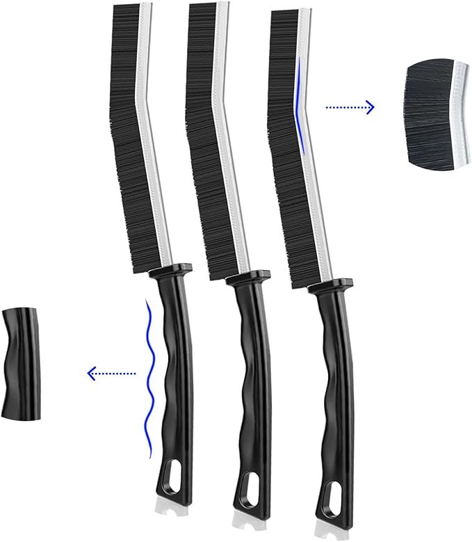 Crevice Cleaning Brush, Multifunctional Hard Bristle Crevice Cleaning Grout Brush, Bathroom Gap Scrub Brush, Crevice Cleaning Brushes for Household Use (3)