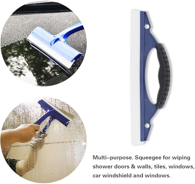 Haofy Portable Water Blade Silicone Shower Squeegee Wiper Blade for Doors Cars Windows Glass