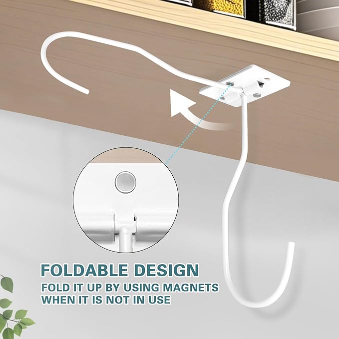 Banana Hanger Hook – Space Saving Banana Holder Hanger to Keep Bananas Fresh, Self Adhesive and Screw Banana Hook 2Pack White