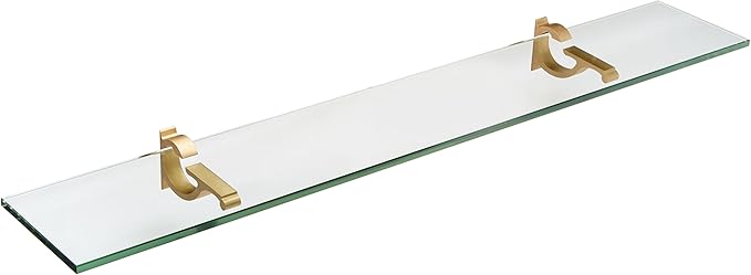 Spancraft Glass M-12x33-Brushed Bronze Monarch Glass Shelf, Brushed Bronze, 12" x 33"