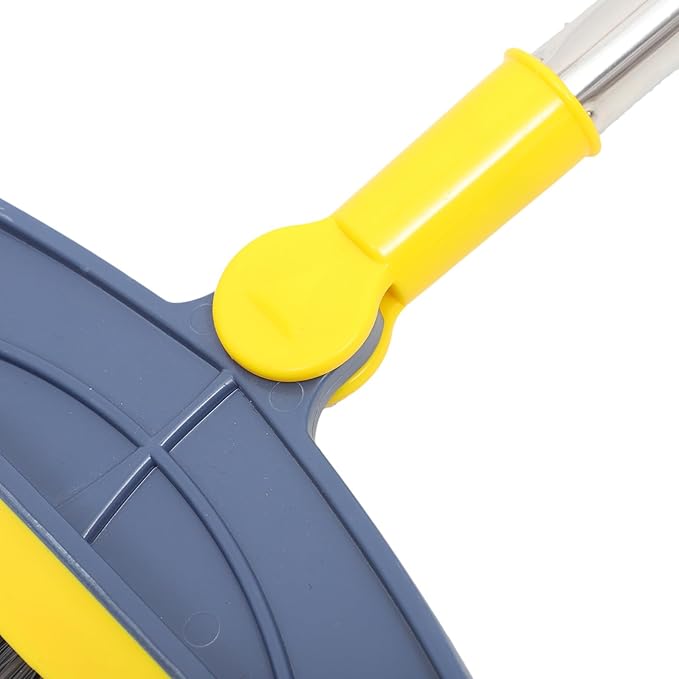 Long Handle Floor Brush Scrubbing with Stiff Bristles, 126cm Blue-Yellow Groove and Grout Cleaning Brush for Bathroom and Kitchen Floor Crevice Cleaning