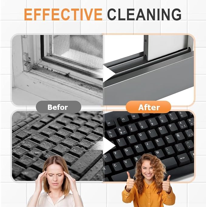 2 in 1 Grooving Cleaning Brush,Window Track Cleaning Tools,Grooving Cleaning Brush Grout Cleaner Tool,Multifunction Window Track Cleaner with Hard and Hidden Scraper, for Sliding Door Track Window (1)