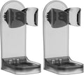 uxcell 2Pcs Electric Toothbrush Holder, Adjustable Wall Mounted Plastic Toothbrush Organizer Adhesive Storage Organizer Stand for Bathroom Tooth Brush Toothpaste Storage, Clear Black