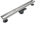 Neodrain 18-Inch Linear Shower Drain, Brushed 304 Stainless Steel, Silver, Modern Style, Removable Grate, Adjustable Feet, 2" Central Outlet, 36 L/min Flow, Fits US No-Hub Drain Base System