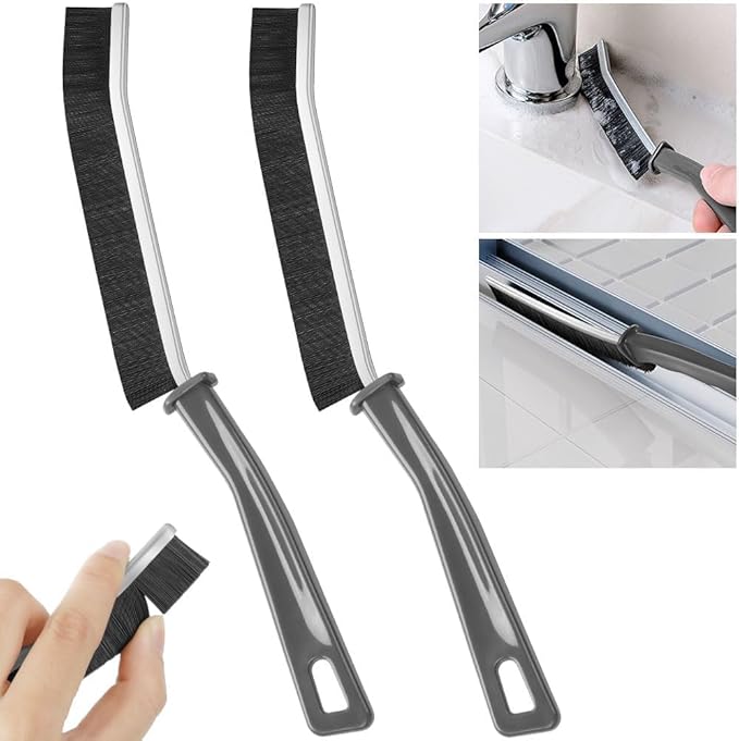 Hard Bristle Crevice Cleaning Brush - Cleaning Tools for Household Use, Multifunctional Gap Cleaning Supplies for Kitchen, Bathroom, Toilet, Window, Vehicle, Faucets, Grout, Home, Plastic