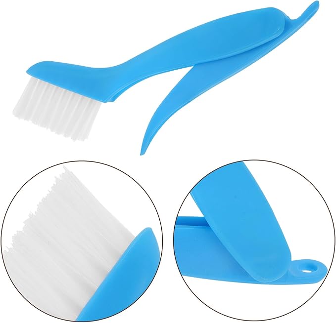 Wakauto Crevice Cleaning Brush Foldable Soft Scrub Brush Multifunctional Window Track Groove Cleaning Tool for Kitchen Blue