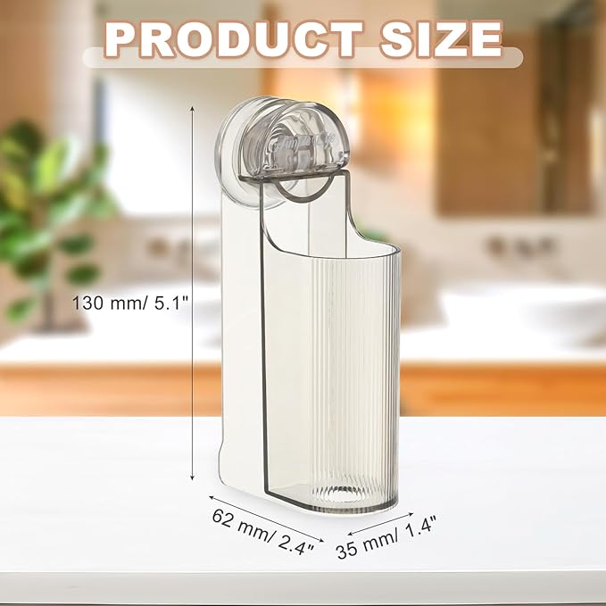 uxcell Electric Toothbrush Holder, Wall Mounted Plastic Toothbrush Organizer Suction Cup Storage Organizer Stand for Bathroom Tooth Brush Toothpaste Storage, Clear Grey