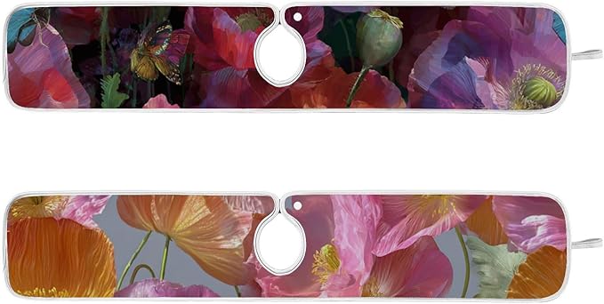 Sink Faucet Absorbing Mat Kitchen Sink Splash Guard Splash Faucet Drip Catcher for Bar RV Bathroom 2PCS 23.6x5.5in Pink Purple Poppy