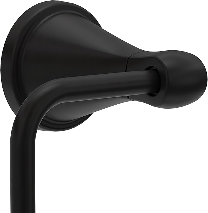 Delta Faucet Becker (1-Pack) Toilet Paper Holder, Matte Black, Wall Mounted Euro Hook Design BCK50-MB