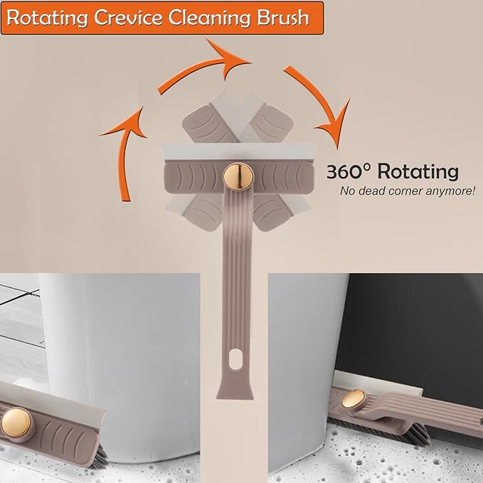 Hard Bristle Crevice Cleaning Brush Rotating Small Cleaning Brushes Set for Grout Toilet Scrub Shower Tile Skinny Gap Cleaning Tools for Household Essentials, Bathroom, Kitchen Tight Spaces