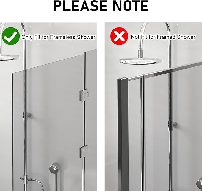 Shower Door Hook, Extended Length Frameless Shower Door Hook (7 Inches), Heavy-Duty Bathrobe Towel Stainless Steel Hook, No Drilling or Adhesive Required, 2-Pack, Black