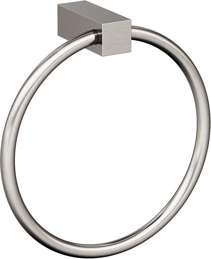 Amerock BH36082G10 | Brushed Nickel Towel Bar | 6-1/2 in (165 mm) Length Towel Holder | Monument | Hand Towel Holder for Bathroom Wall | Small Kitchen Towel Holder | Bath Accessories