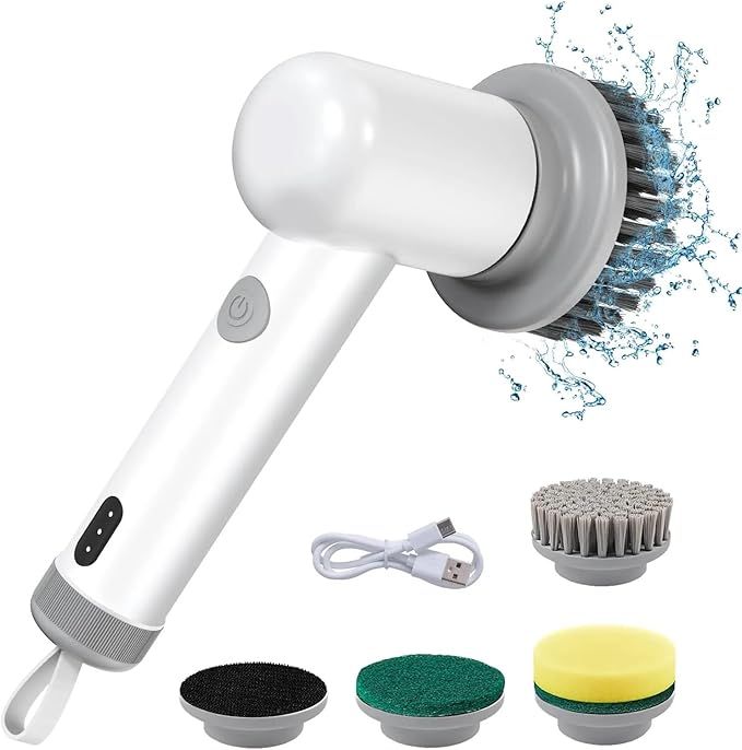 Wireless Electric Cleaning Brush Housework Kitchen Dishwashing Brush Bathtub Tile Professional Cleaning Brush Labor Saving (Size : Black Sets)