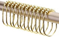2 Lb. Depot Wide Shower Curtain Rings - Set of 12 Easy Glide Rollers with Decorative Gold Finish - Stainless Steel Shower Hooks for Straight and Curved Rods - Decorative and Durable for Any Bathroom