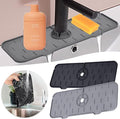 2Pcs Kitchen Sink Splash Guard,Silicone Faucet Mat Splash Guard for Kitchen Sink,Faucet Splash Catcher for Kitchen & Bathroom Countertop Protect(Black&Grey)