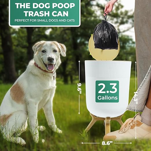 Hidden Bathroom Trash Can with Lid - 1.8 Gallon - Dog Poop Trash Can - Plant Styled Indoor Outdoor Garbage Can - Decorative Waste Basket for Bathroom, Bedroom, Living Room, Kitchen, Outside