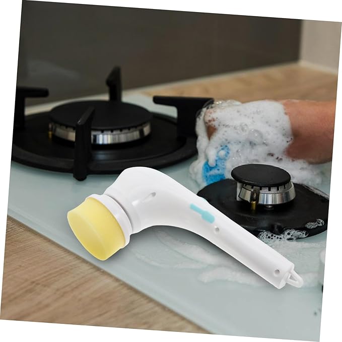 5-in-1 Electric Cleaning Brush Cordless Multi-Function Scrubber for Bathroom and Kitchen Handheld Rotating Shower Brush with Replaceable Heads