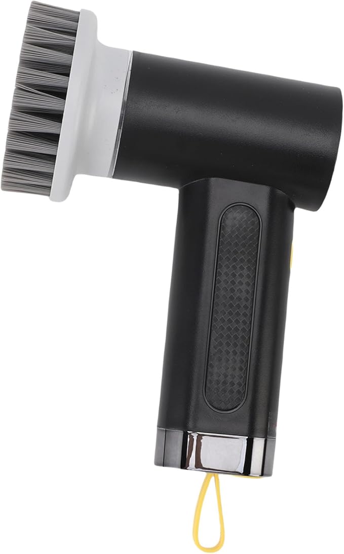 Electric Spin Scrubber, Cordless Shower Scrubber Handheld Power Brush with 2 Speeds and 3 Replaceable Heads, for Bathroom, Tub, Kitchen Stove (Black)