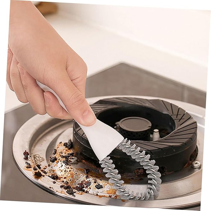 2pcs Kitchen Crevice Cleaning Brush Set with Strong Scrub Bristles, U-Shaped and Bent Design, Multifunctional Grout Cleaner Tool for Stove, BBQ Grill, and Narrow Gap Cleaning