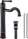 Vessel Sink Faucet ORB Bathroom Tall Faucet Single Hole Deck-Mount Pop up Drain Assembly Without Overflow Water Supply Lines Included