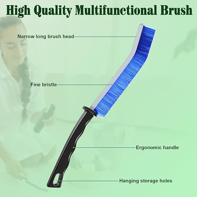 Hard Bristle Crevice Cleaning Brush for Small Spaces Cleaning, Thin Gap Cleaning Tool to Clean The Dead Corners for Kitchen Surfaces, Bathroom, Windows Sill Groove, Tiles, and Faucets, 10pcs Mixed