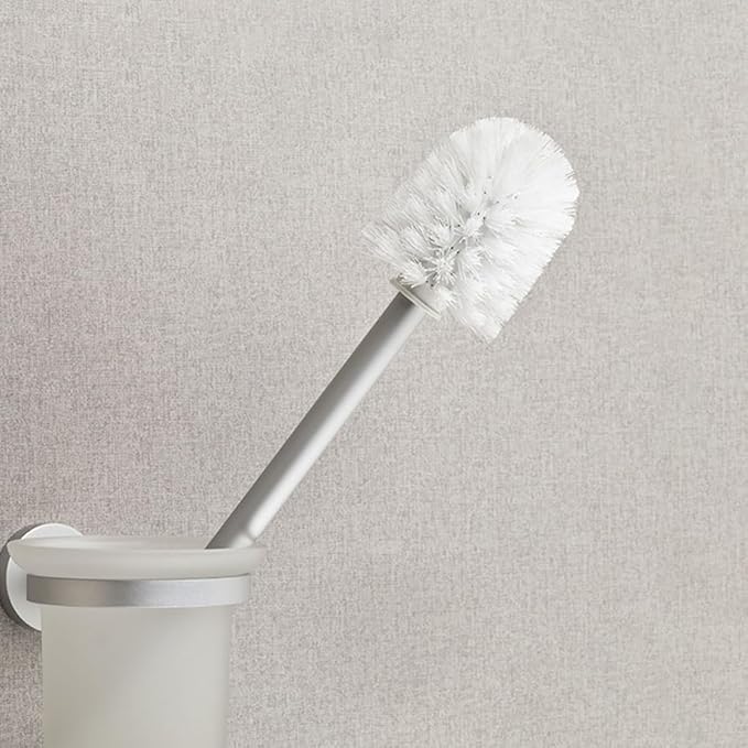 NUOBESTY 6pcs Toilet Brush Replacement Heads Plastic Brush Heads for Bathroom Cleaning for Home and Commercial Use White and Black Set