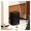 Bathroom 1.6 Gallon (6L) Trash Can - Stainless Steel Garbage Cans with Foot Pedal, Recycling Bin with Lid for Office Bedroom Livingroom (Black)
