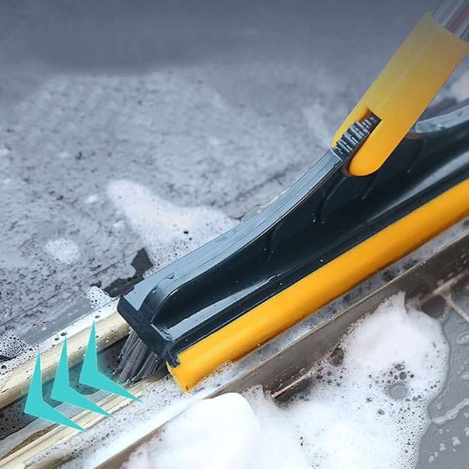 Balacoo Long Handle Floor Brush with Stiff Bristles Yellow Bathroom Cleaning Brush for Tile and Grout for Deep Bathroom and Toilet Cleaning