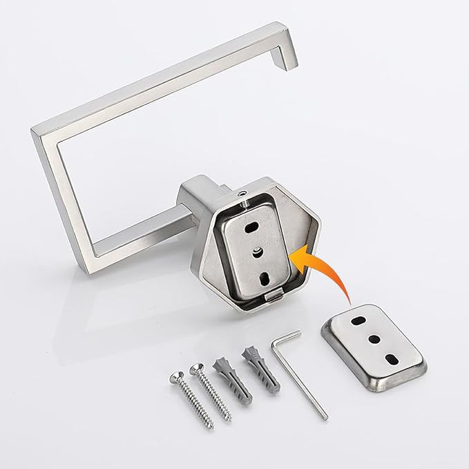 GERZWY SUS 304 Stainless Steel Toilet Paper Holder Bathroom Paper Towel Dispenser Tissue Roll Hanger Wall Mounted, Brushed Finish