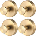 YEYSXSY Luxe Hold 4PC Gold Stainless Steel Suction Cup Towel Hooks for Bathrooms